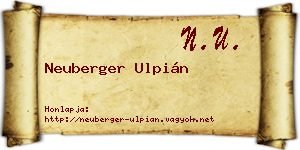 Neuberger Ulpián névjegykártya